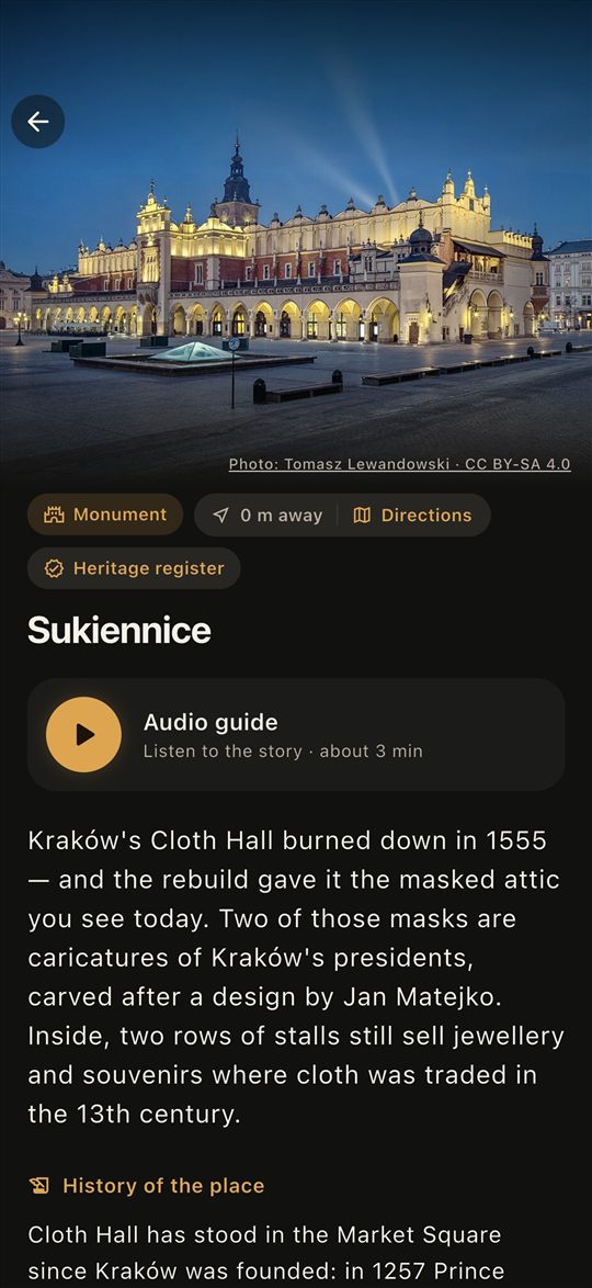 A landmark story with the audio guide