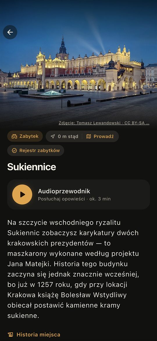 Opowieść o zabytku z audioprzewodnikiem